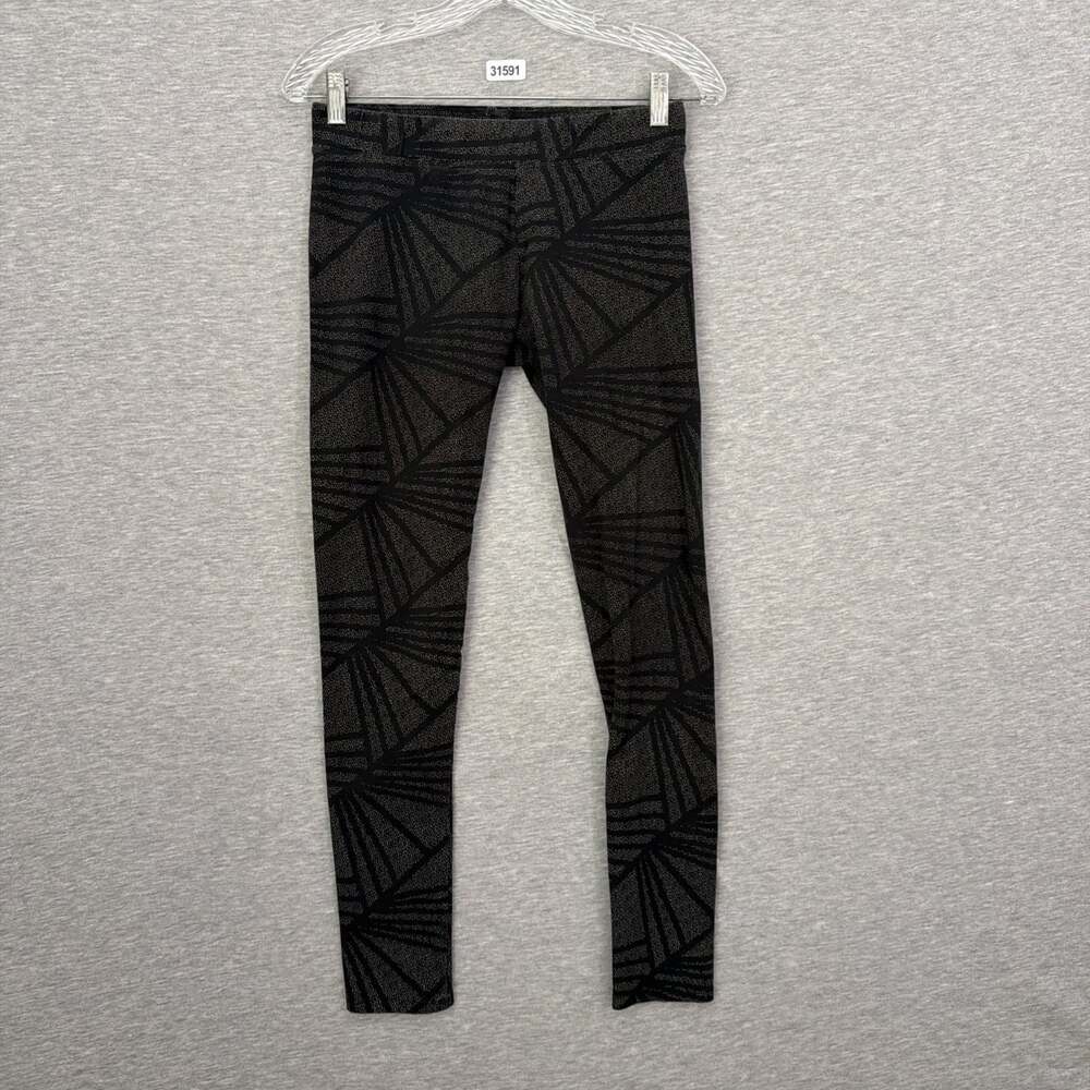 Pact Women's Size Medium Gray Black High Waisted Organic Cotton Leggings